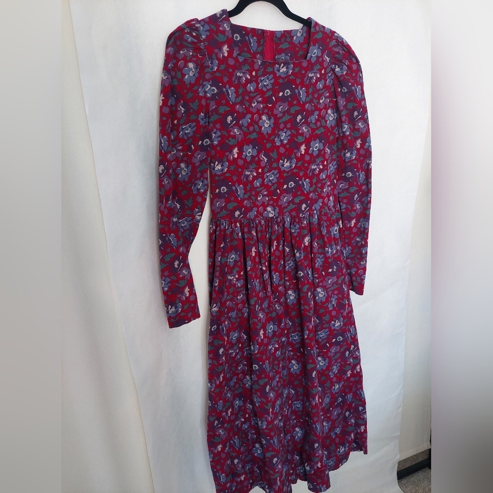 Laura Ashley Red and Purple Floral Dress